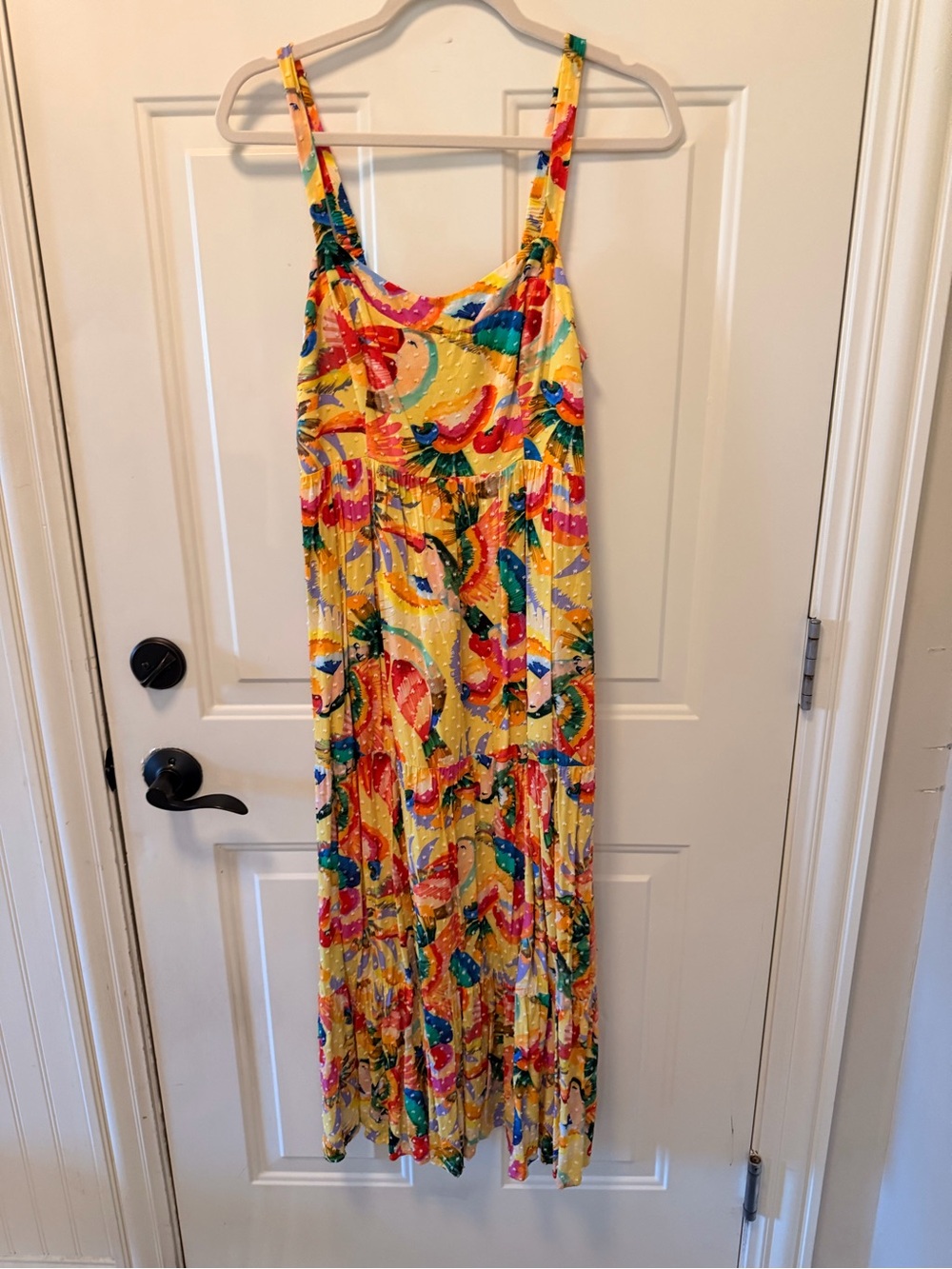 FARM Rio Yellow Multicolor Printed Midi Dress